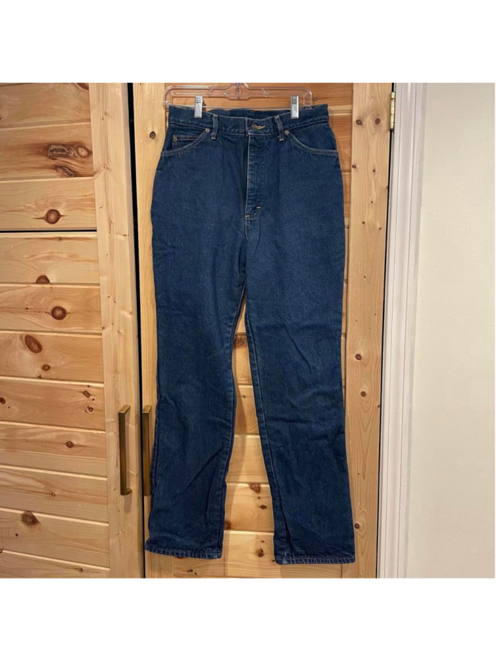 Vintage L.L. Bean Women Flannel Lined Dark Blue Denim Jeans Size 14
